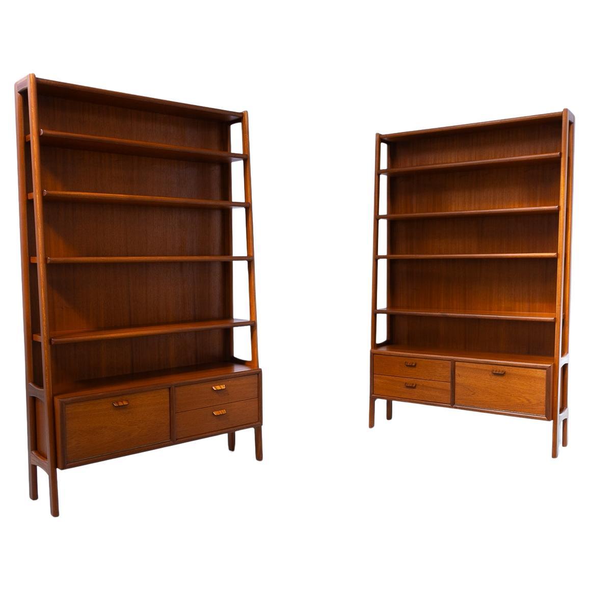 Danish Modern Mahogany Bookcases, 1960s. Set of 2. For Sale