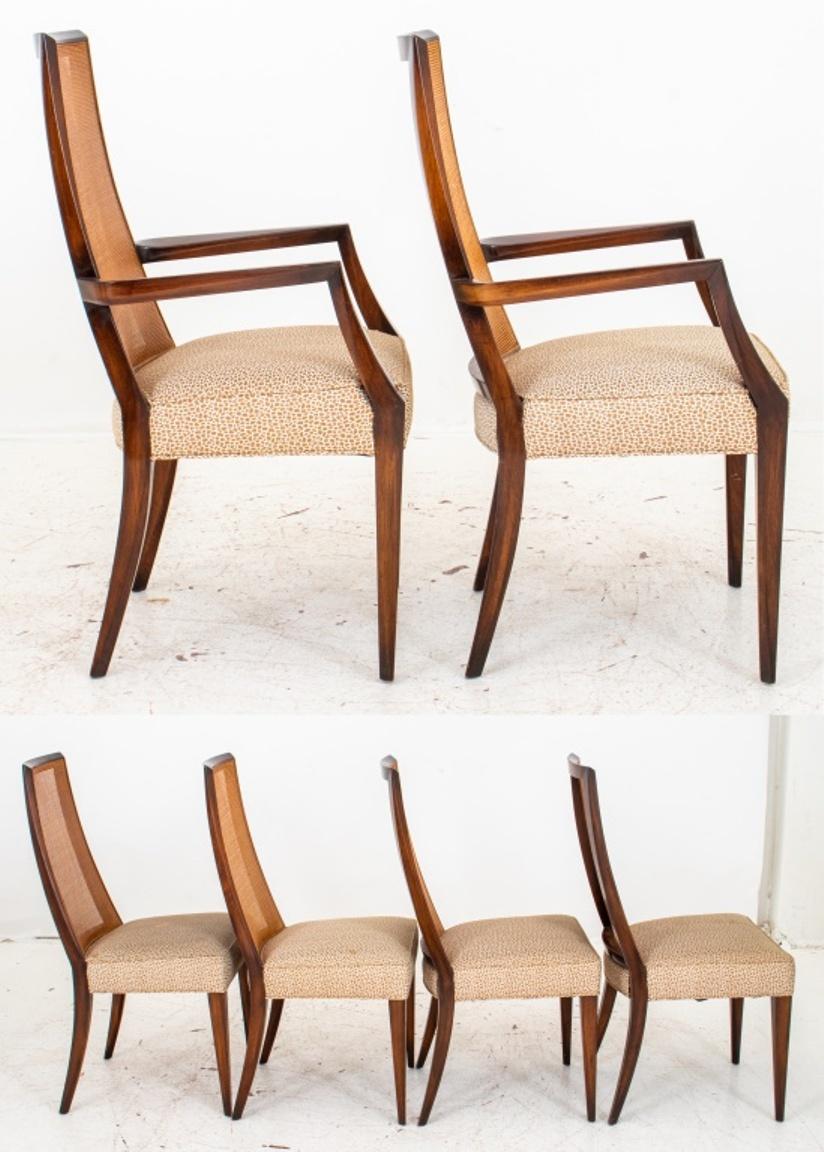 Scandinavian Modern Danish Modern Mahogany Caned Dining Chairs, Set of 6 For Sale