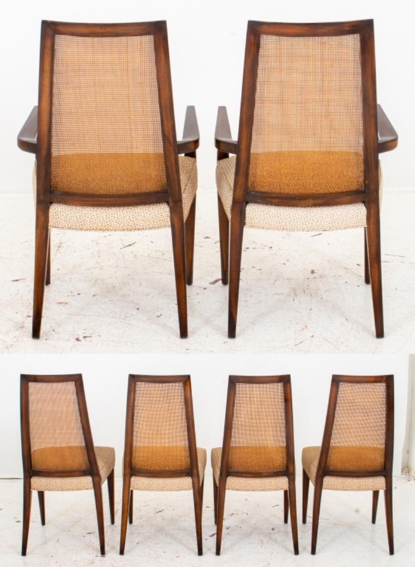 Danish Modern Mahogany Caned Dining Chairs, Set of 6 In Good Condition For Sale In New York, NY