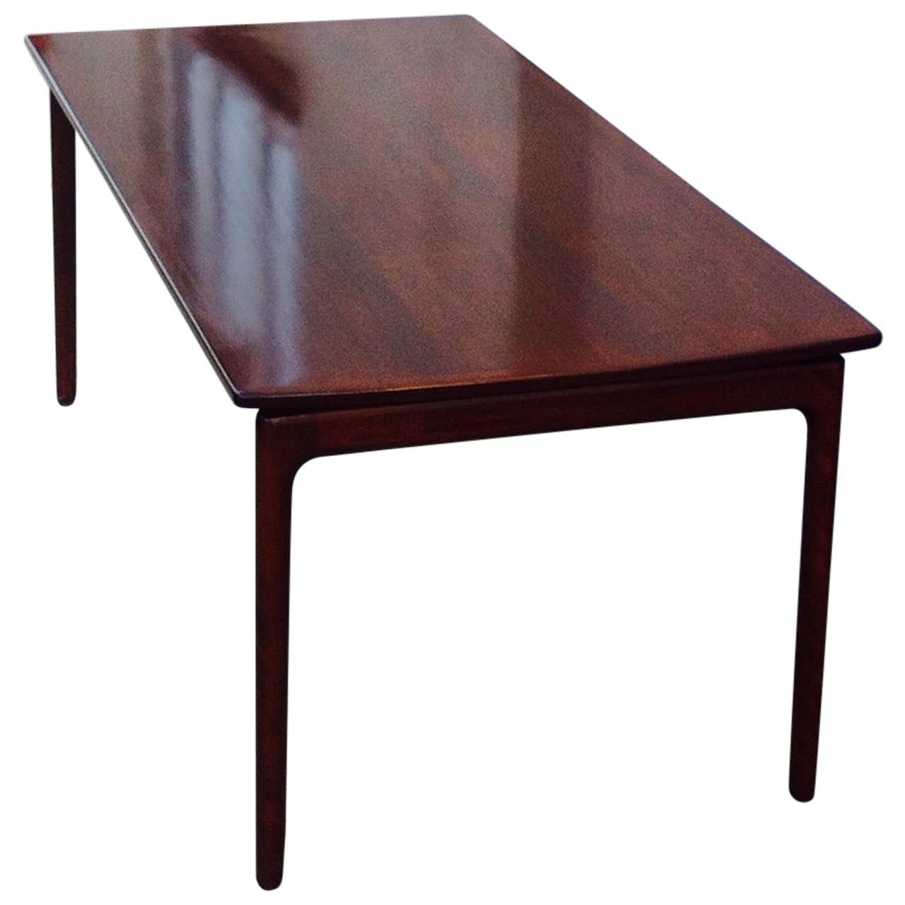 Danish Modern Mahogany Coffee Table with Floating Tabletop by Ole Wanscher 1960s