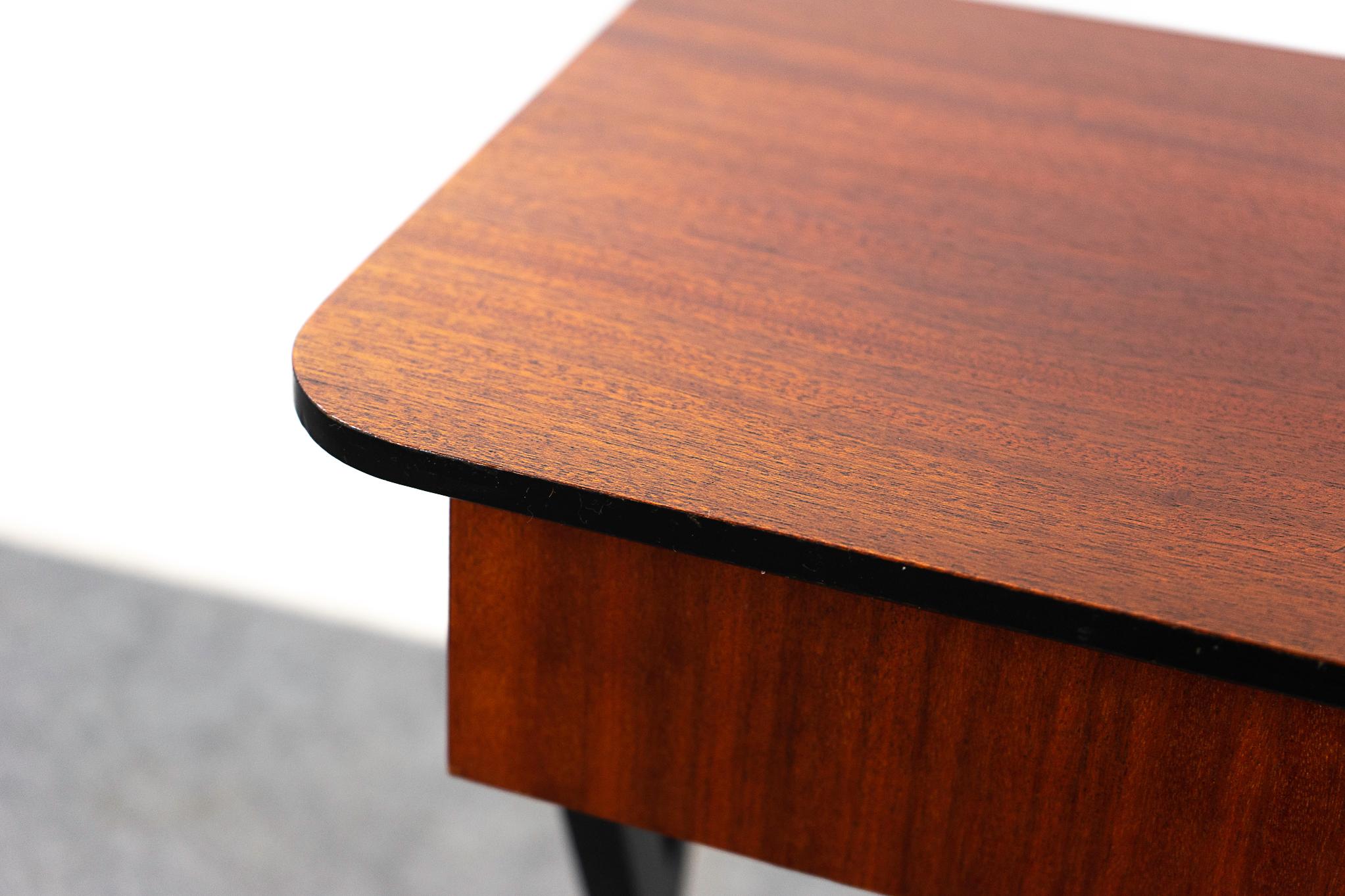 Veneer Danish Modern Mahogany Side Table For Sale