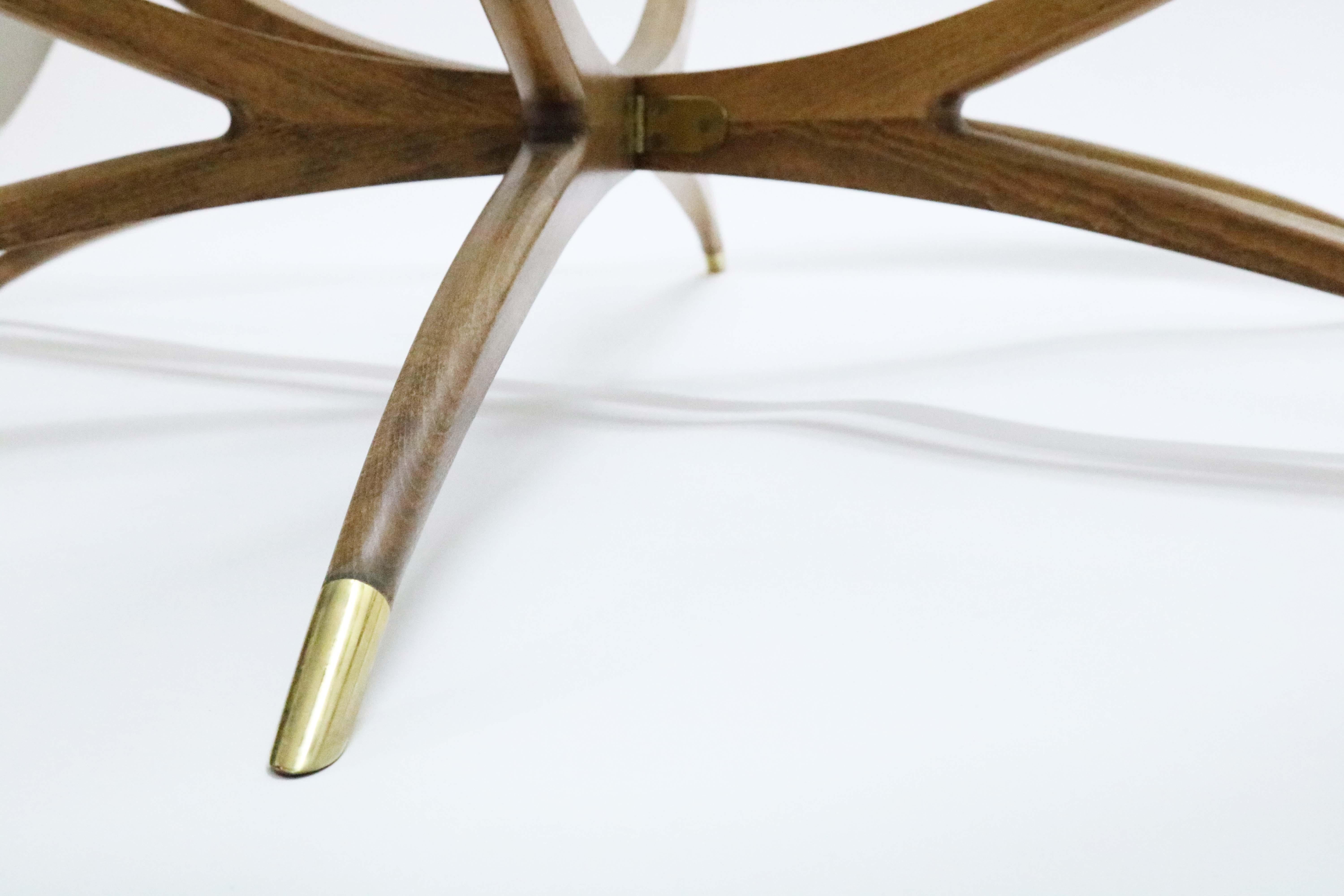 20th Century Danish Modern Mahogany Spider Leg Coffee Table