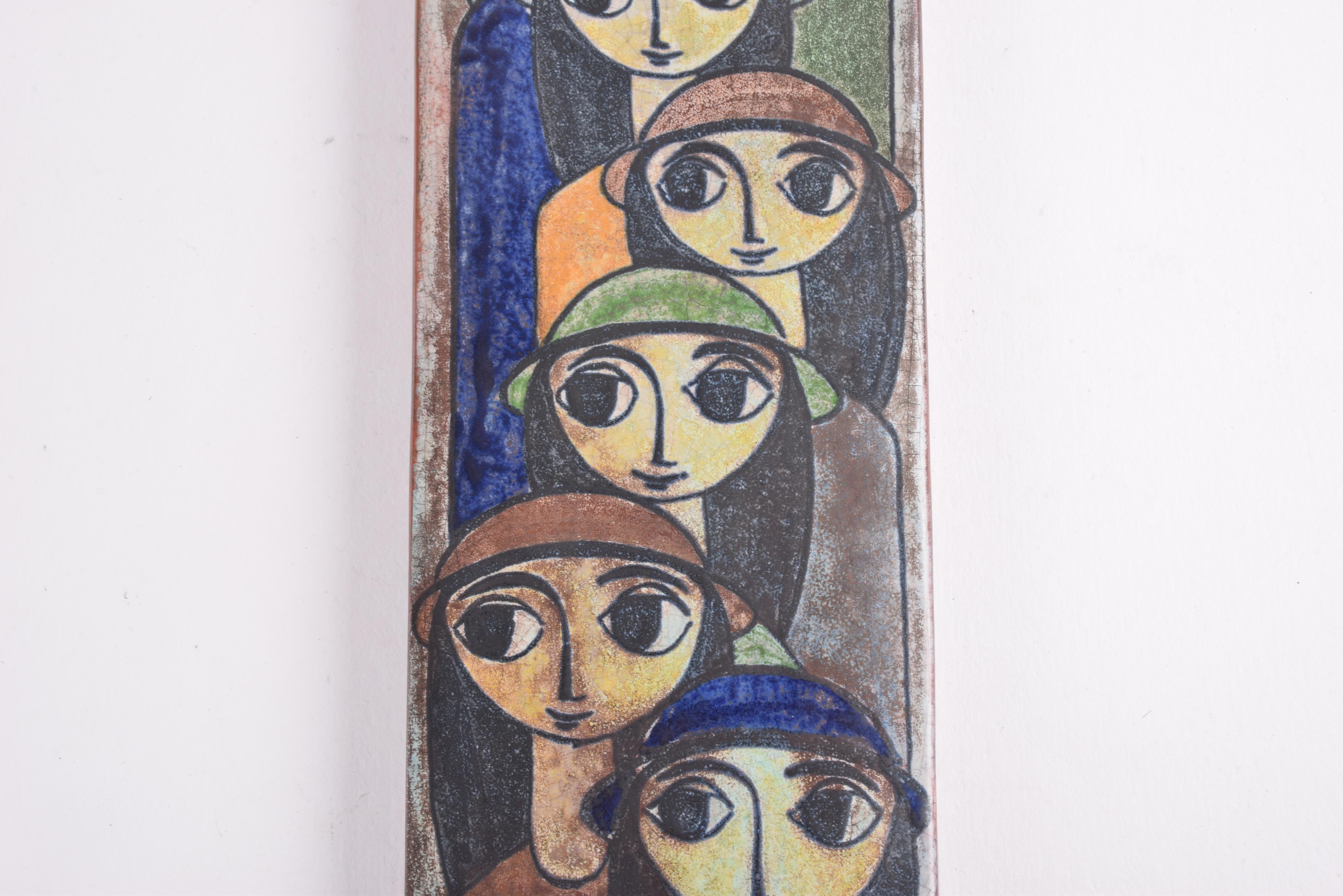 Mid-20th Century Danish Modern Marianne Starck for Ma&S Large Wall Decor Women in a Row, 1960s For Sale