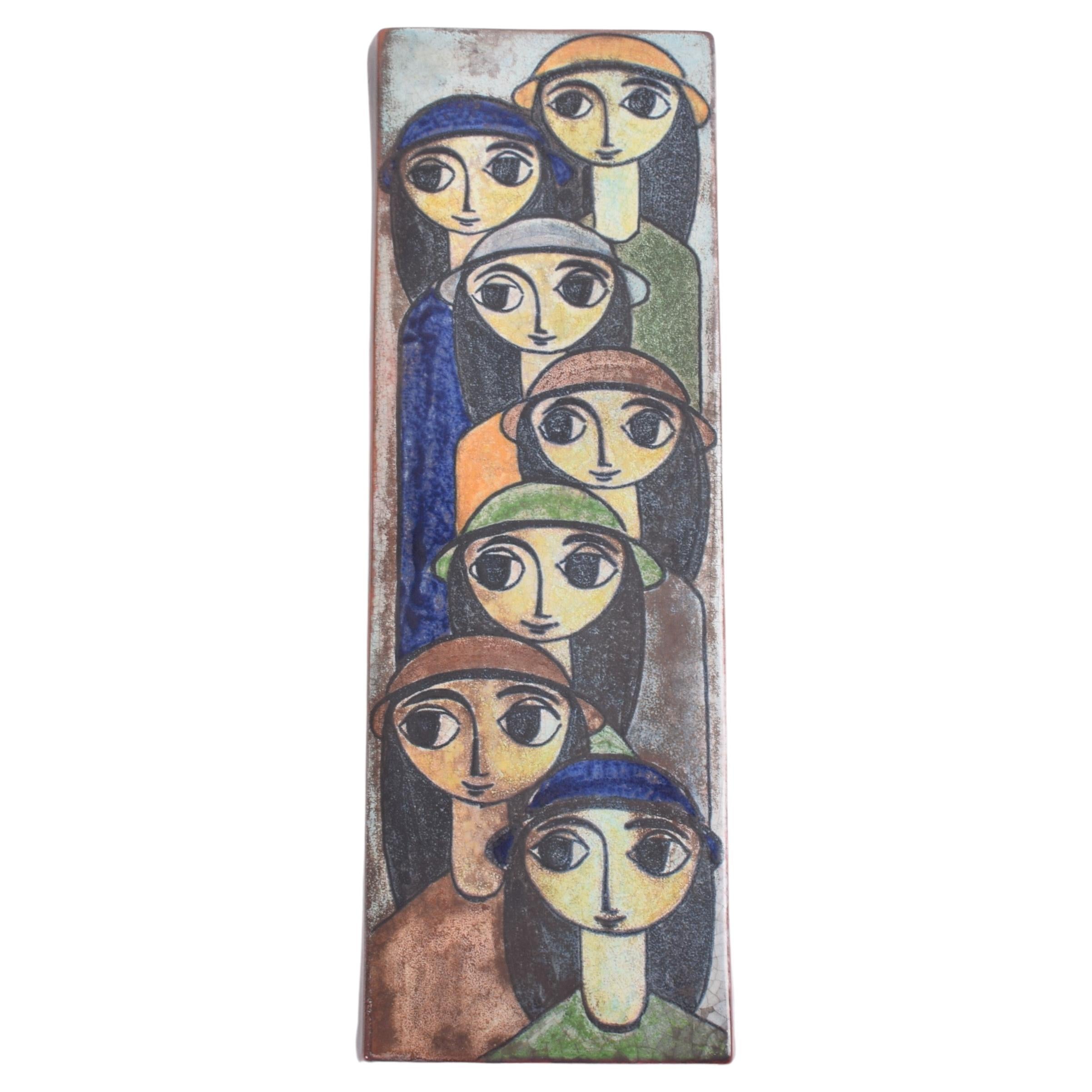 Danish Modern Marianne Starck for Ma&S Large Wall Decor Women in a Row, 1960s For Sale