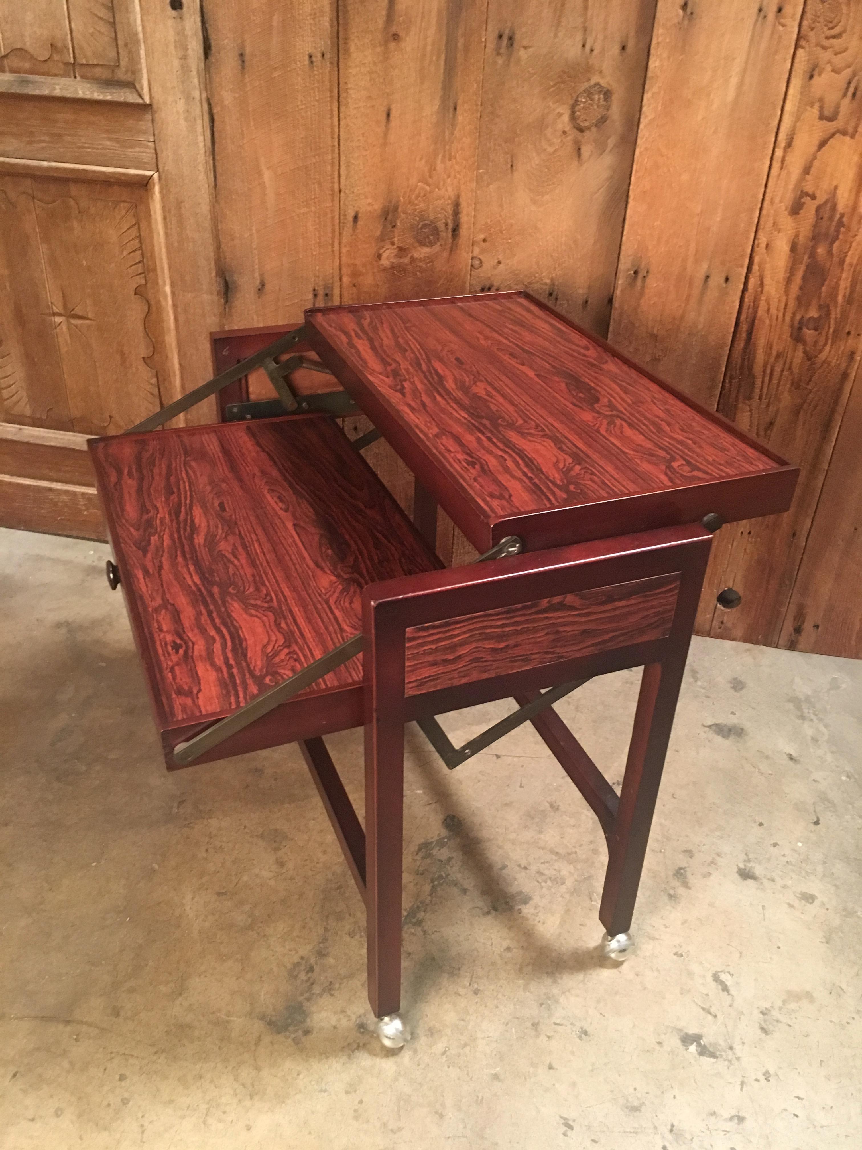 Danish Modern Mechanical Bar Cart 5