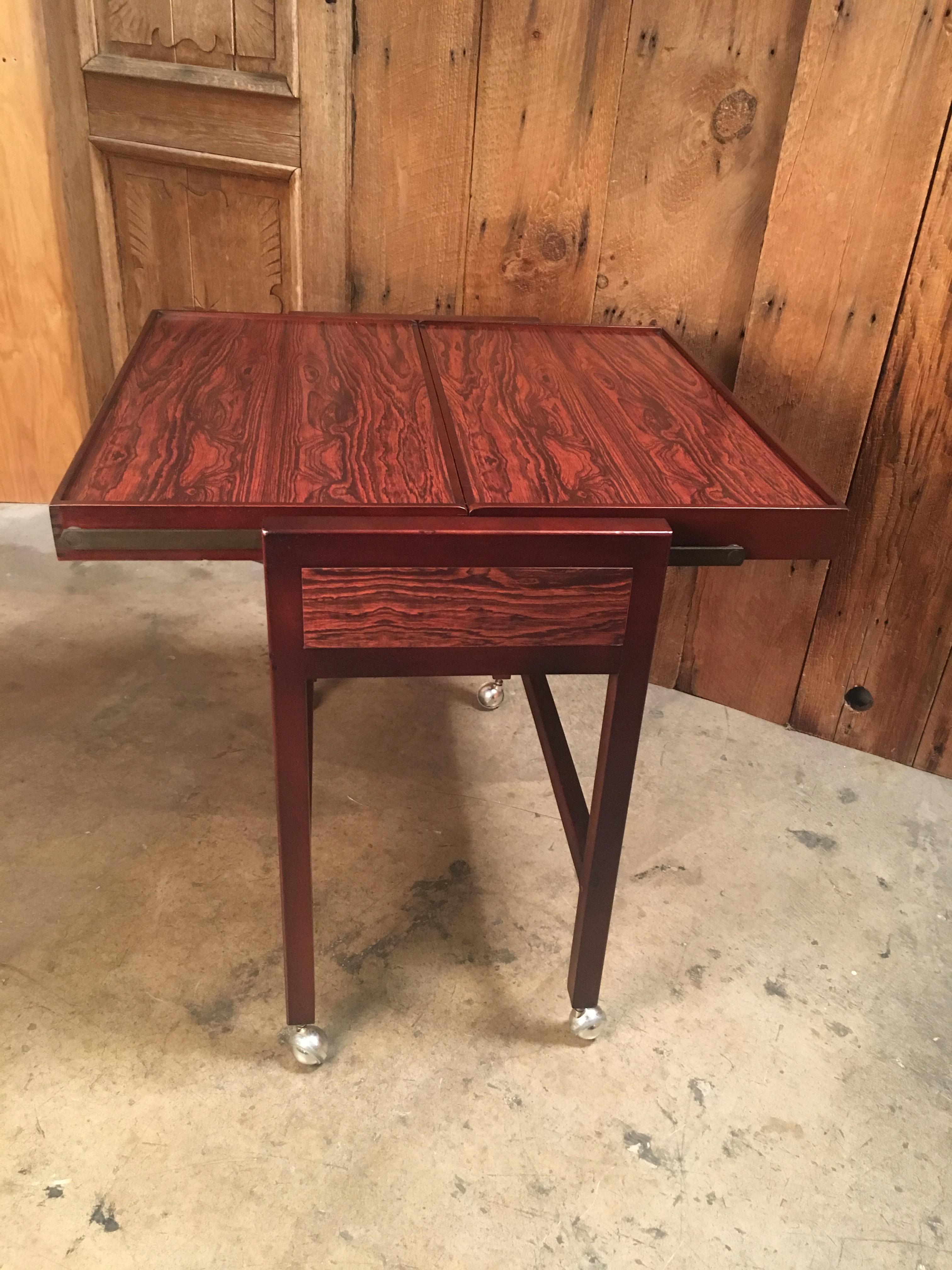 Danish Modern Mechanical Bar Cart 8