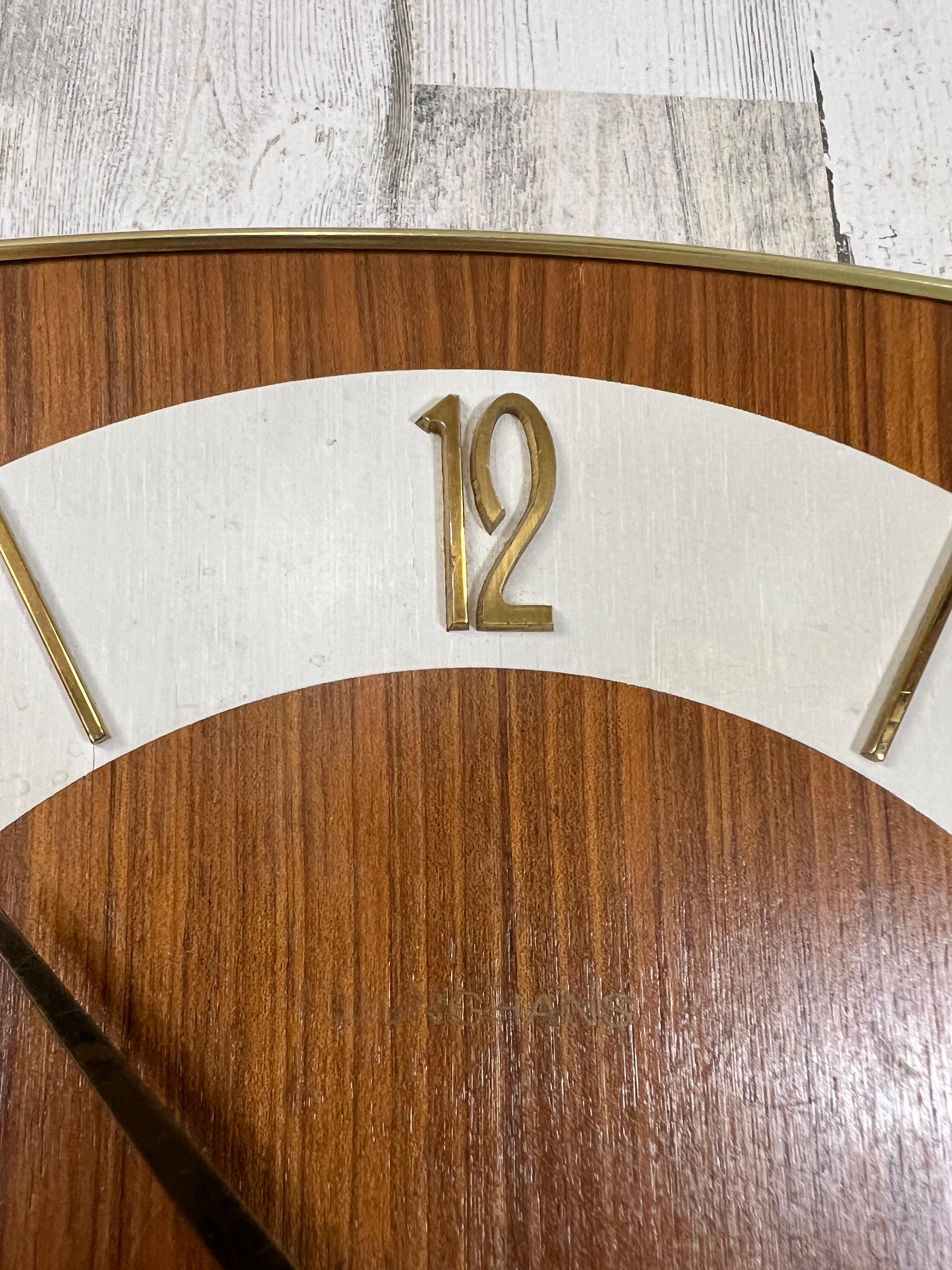 20th Century Danish Modern Mechanical Wall Clock