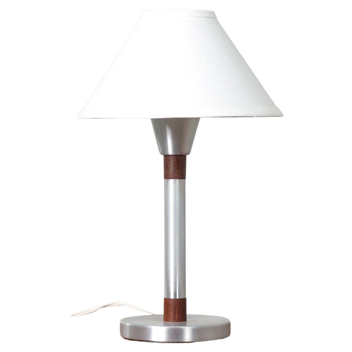 Danish Modern Metal and Rosewood Table Lamp For Sale at 1stDibs