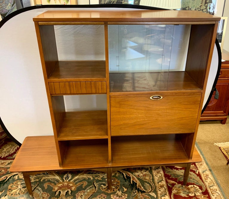 Danish Modern MidCentury Bookcase Bar Credenza Wall Unit at