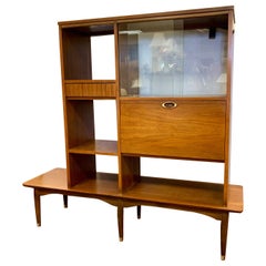 Danish Modern Mid-Century Bookcase Bar Cabinet Credenza Wall Unit