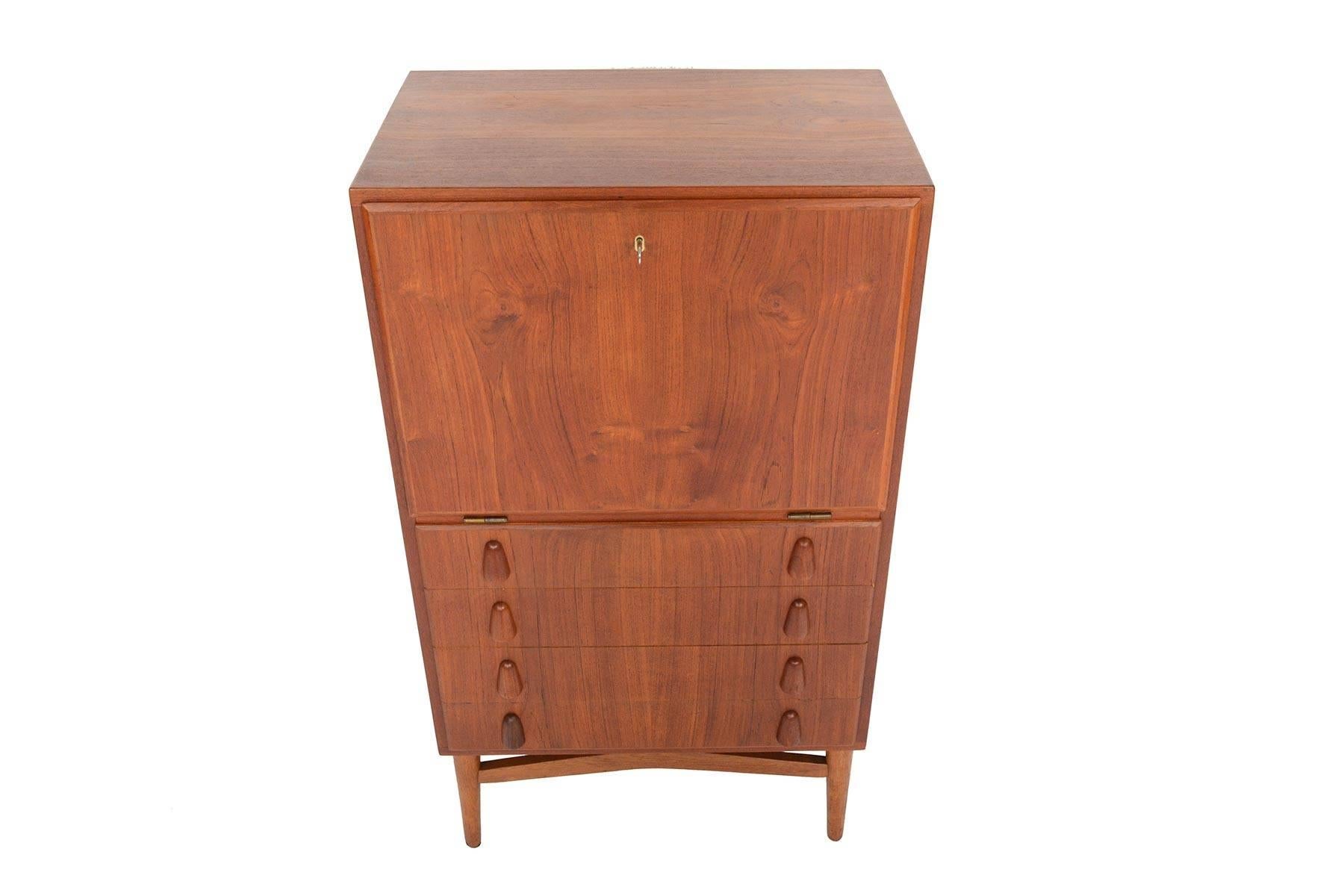 Scandinavian Modern Danish Modern Midcentury Dry Bar Dresser Cabinet in Teak