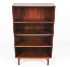 Danish Modern Mid century Rosewood Bookcase shelves on tapered legs