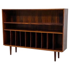 Danish Modern Mid century Rosewood Bookcase Stereo media Record shelf unit