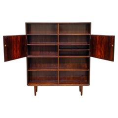 Danish Modern Mid century Rosewood Large Wall Floor Bookcase shelf unit cabinet