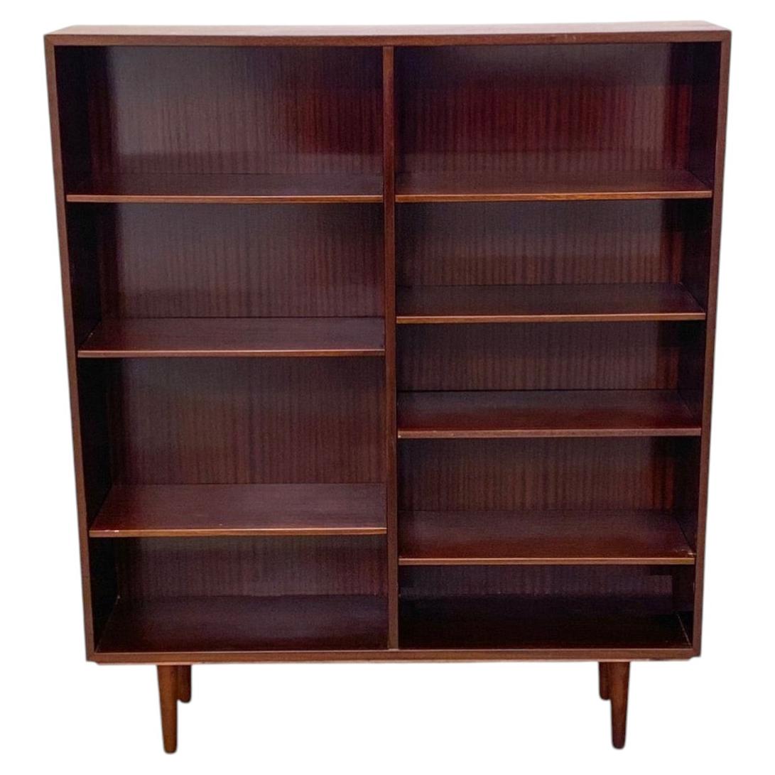 Danish Modern Mid century mahogany Large Wall Floor Bookcase shelf unit For Sale