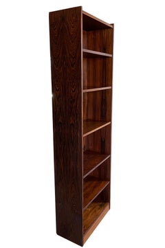 Danish Modern Midcentury Rosewood Narrow Tall Wall Floor Bookcase