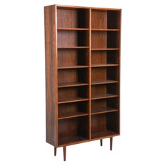 Danish Modern Mid century Rosewood Tall Large Wall Floor Bookcase shelf unit