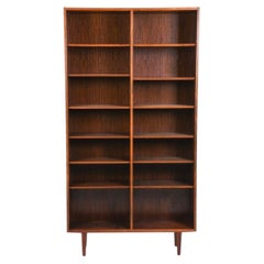 Danish Modern Mid century Rosewood Tall Large Wall Floor Bookcase shelf unit