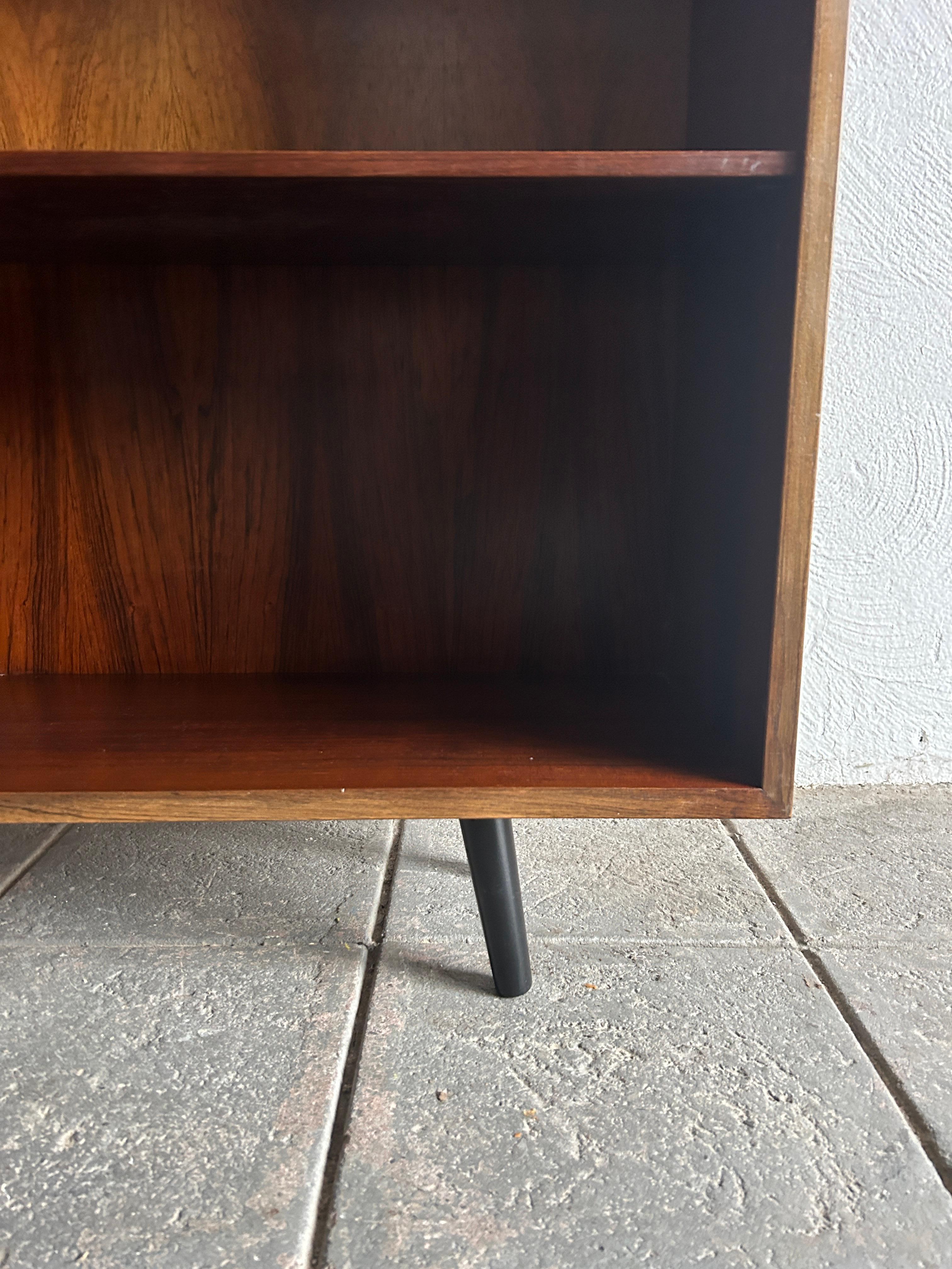 Mid-20th Century Danish Modern Mid century Rosewood wide Wall Floor Bookcase For Sale