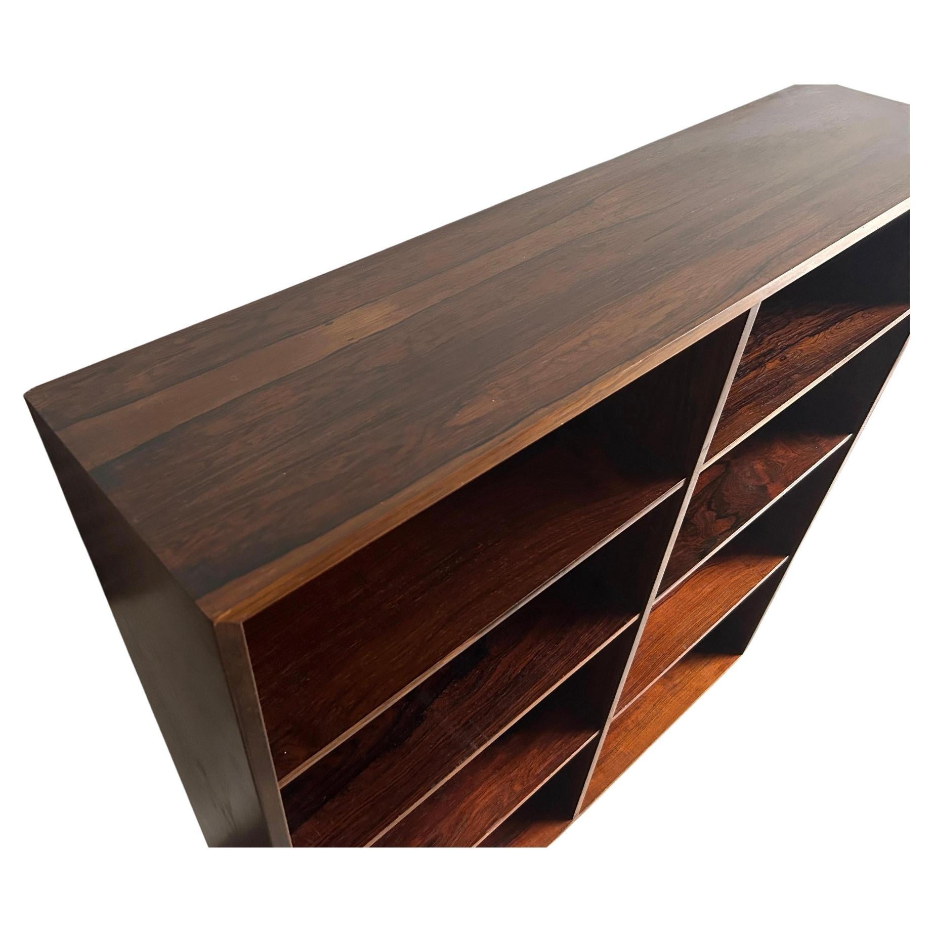 Mid-Century Modern Danish Modern Mid century Rosewood wide Wall Floor Bookcase shelves For Sale
