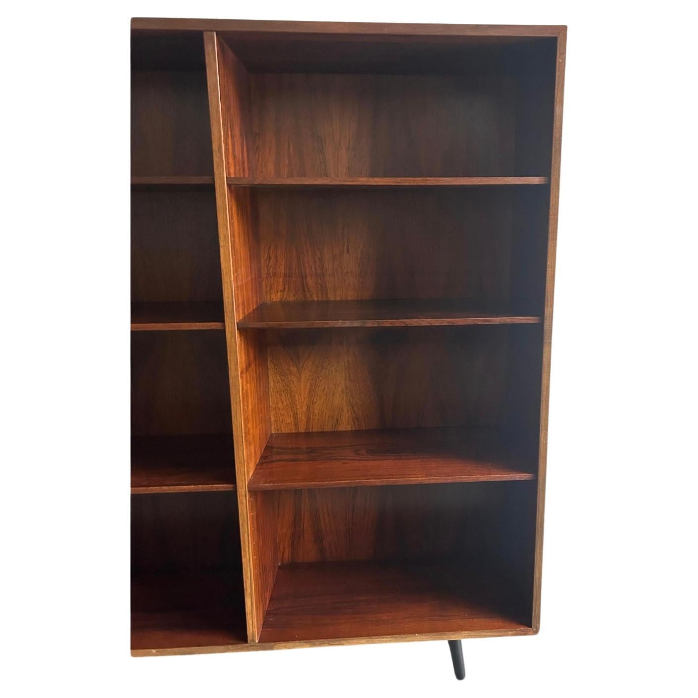 Mid-20th Century Danish Modern Mid century Rosewood wide Wall Floor Bookcase shelves For Sale