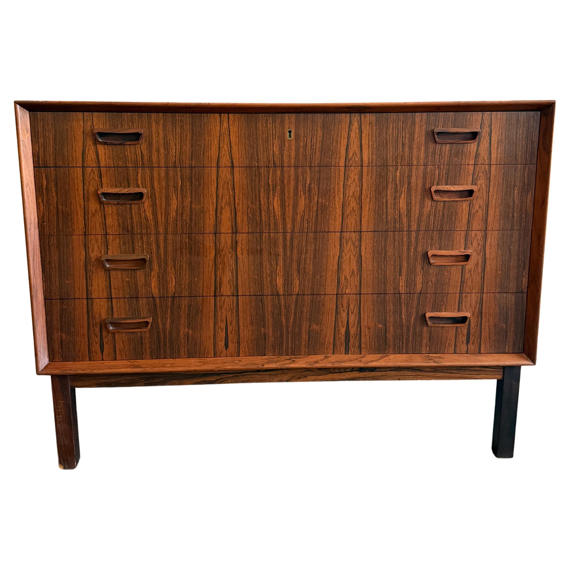 Danish Modern Mid Century Stunning Rosewood 4 drawer dresser by Johannes Sorth