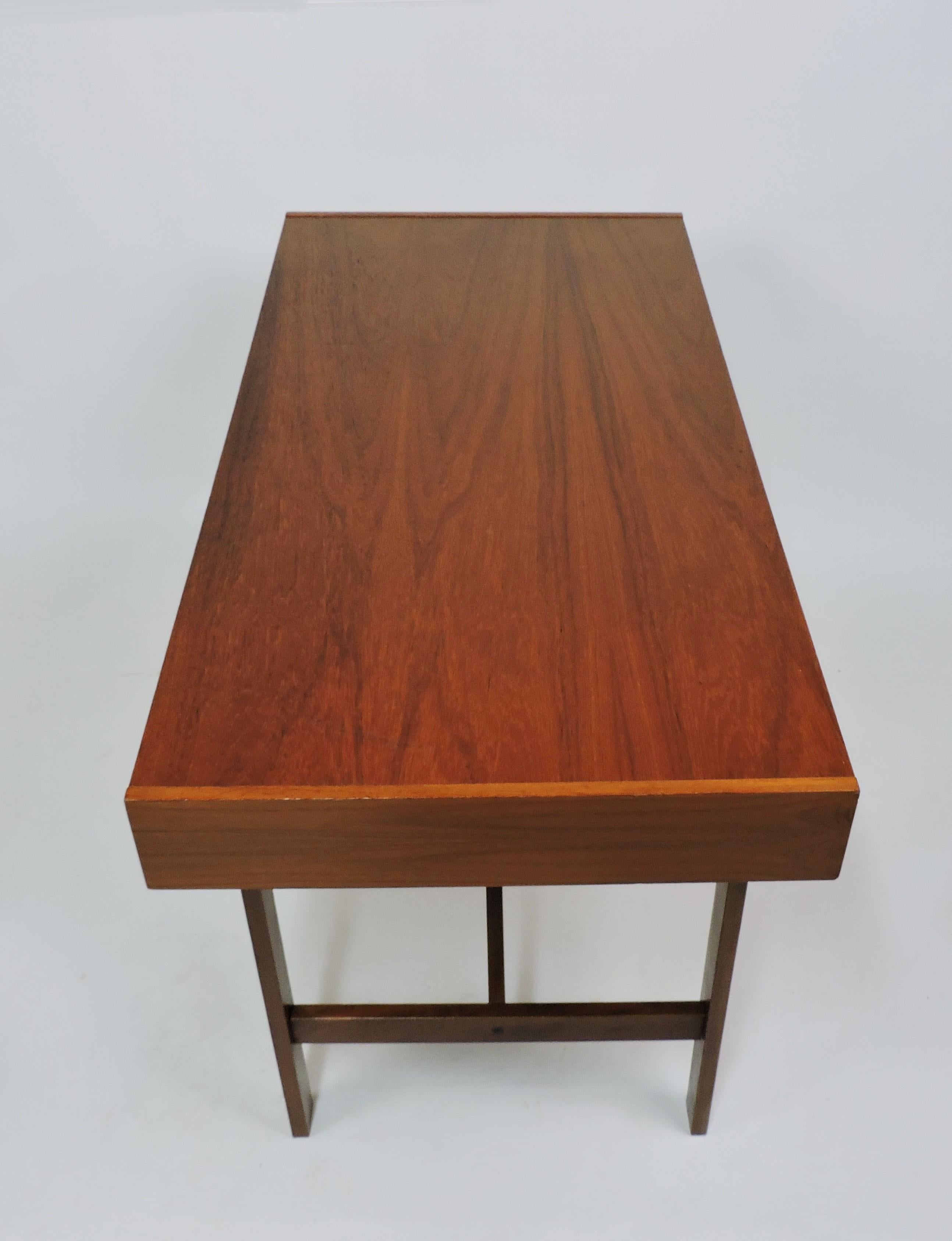 Danish Modern Mid Century Teak Campaign Style Desk 2