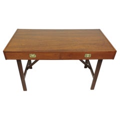 Danish Modern Mid Century Teak Campaign Style Desk