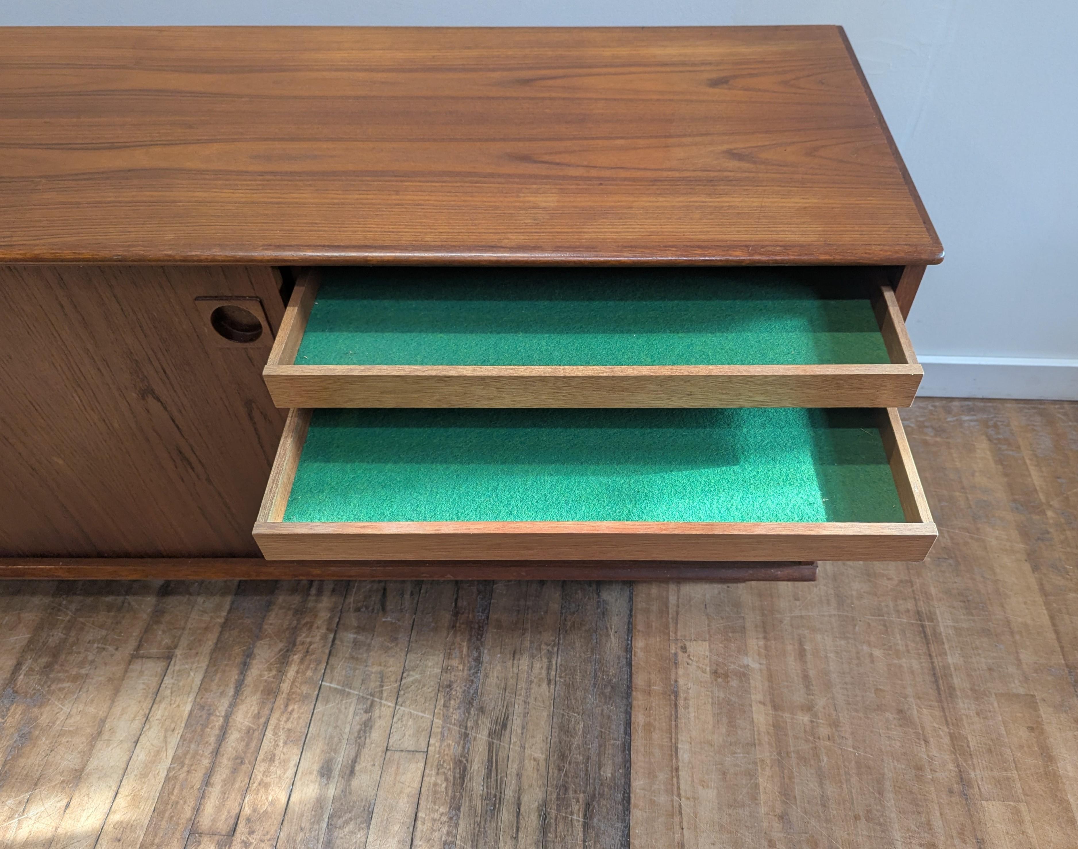 Danish Modern Mid Century Teak Sideboard Dyrlund For Sale 6
