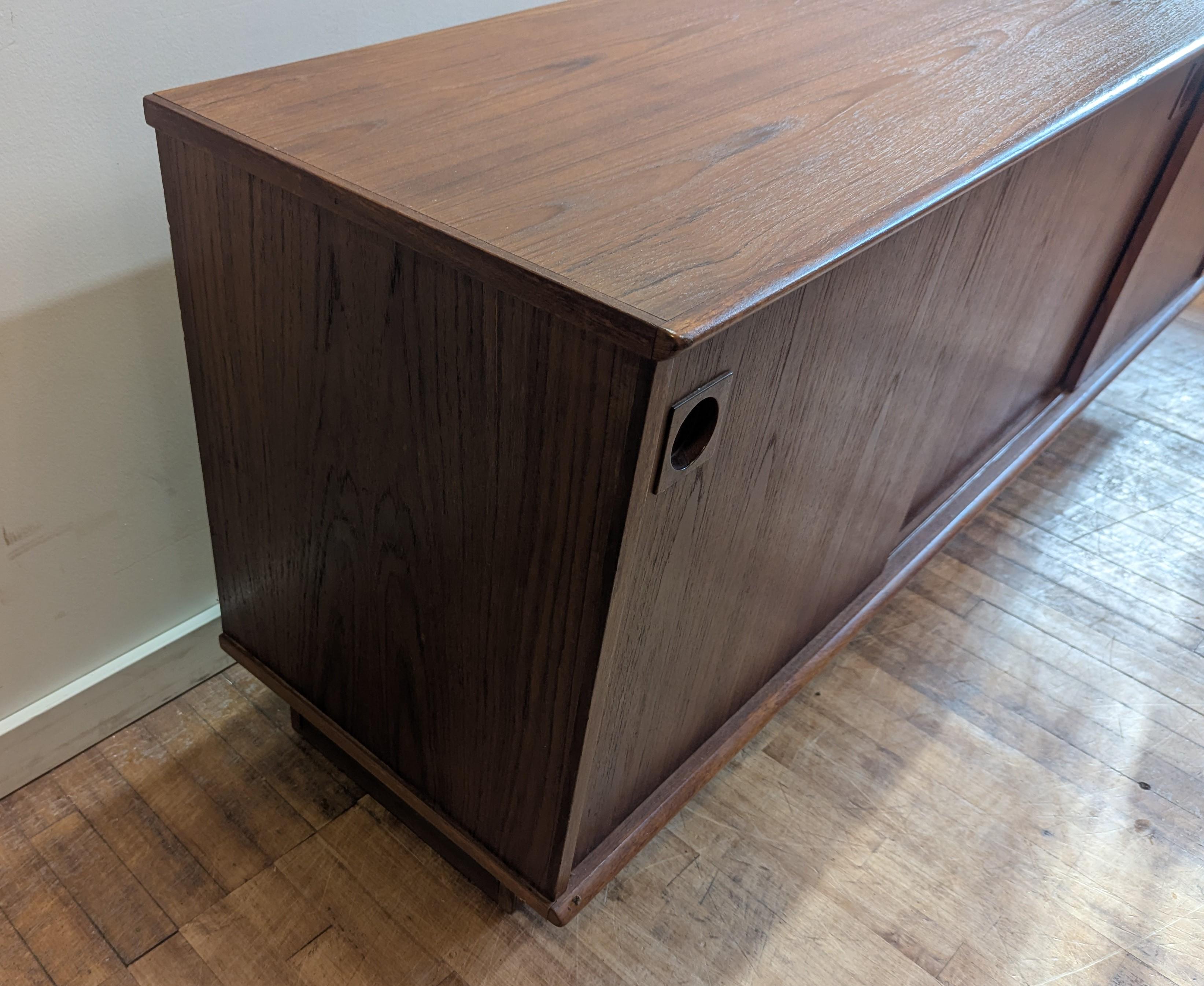 Danish Modern Mid Century Teak Sideboard Dyrlund For Sale 8