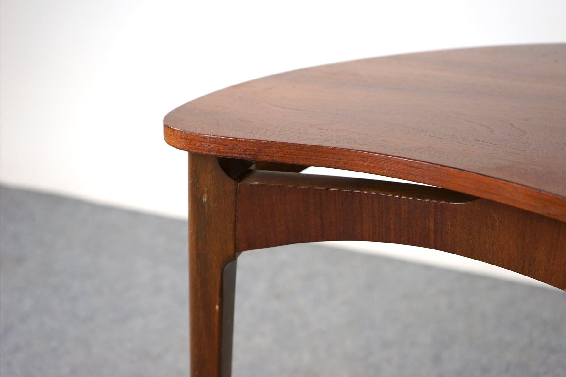 Danish Modern Mid-Century Walnut Side Entranceway or Console Demi-Lune Table 1