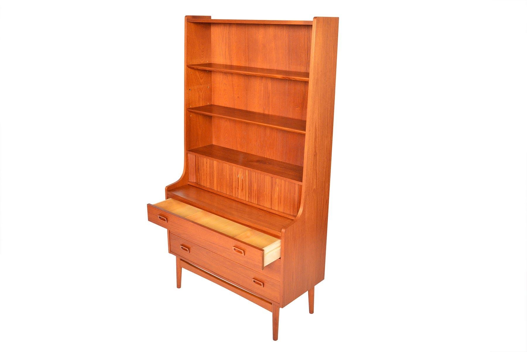 Danish Modern Midcentury Bookcase or Secretary in Teak by Johannes Sorth #1 1