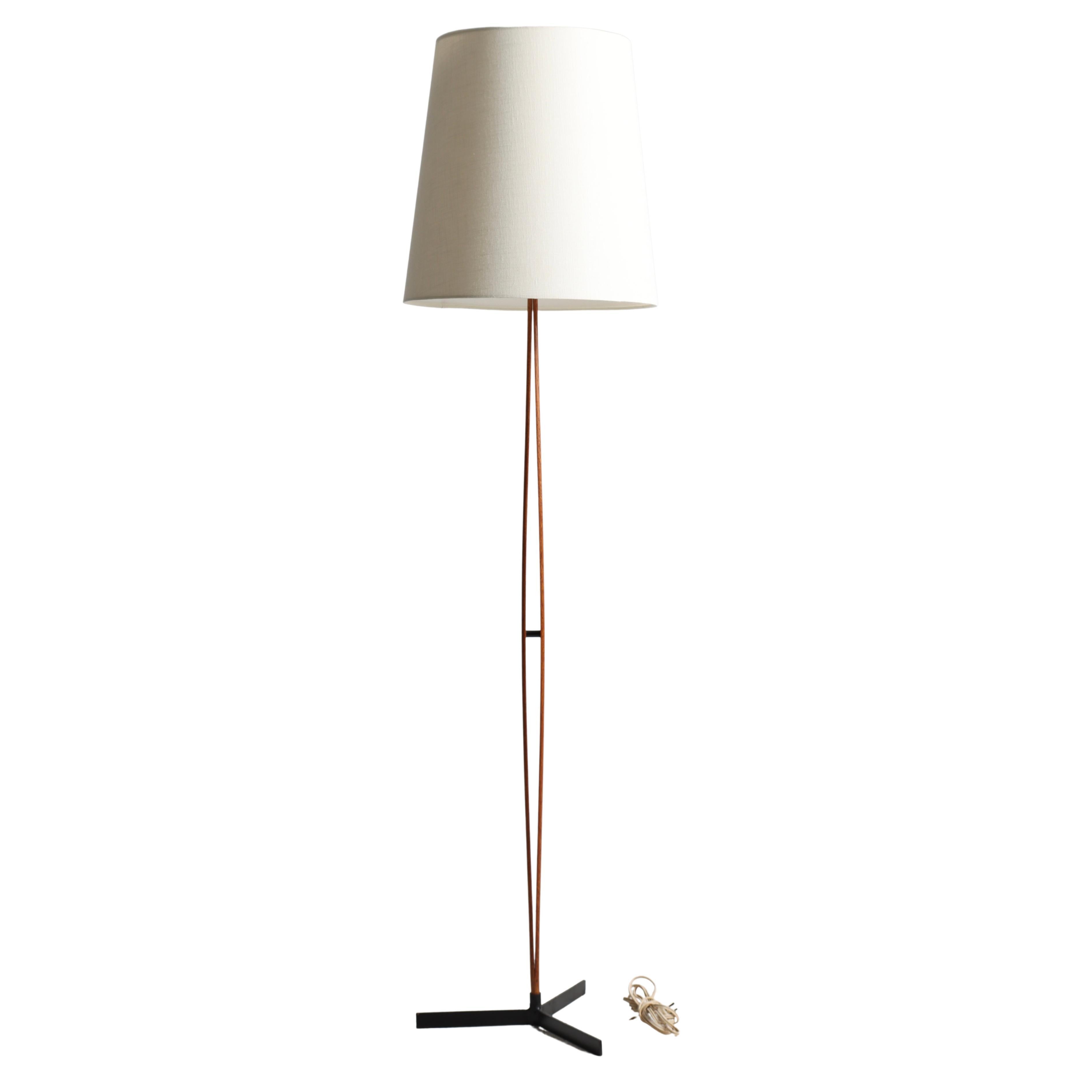 Dänische moderne Stehlampe aus der Mitte des Jahrhunderts, Eiche, dänisches Design, 1950er Jahre