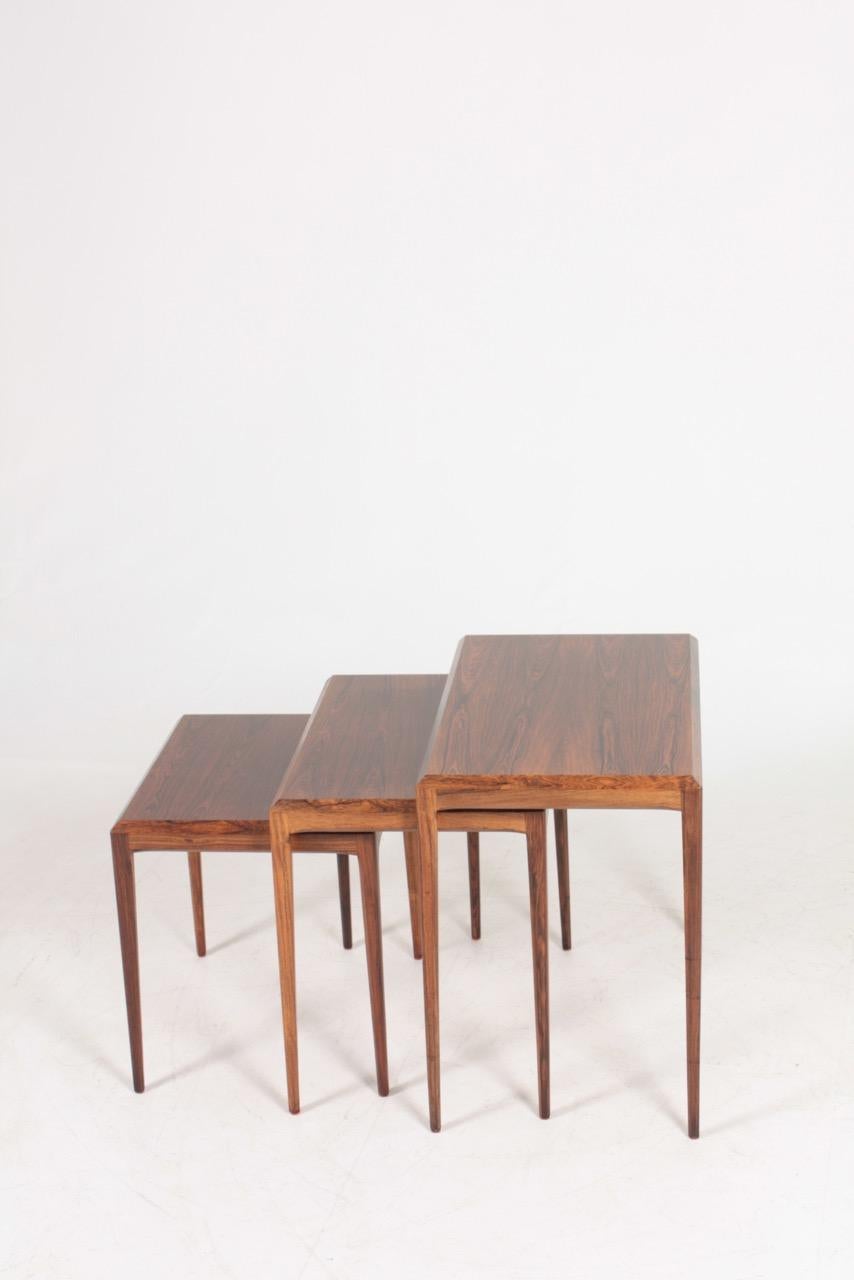 Scandinavian Modern Danish Modern Midcentury Nesting Tables in Rosewood by Johannes Andersen, 1960s