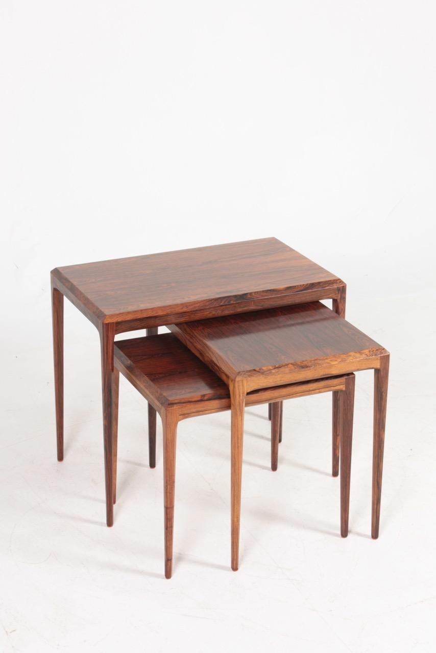 Mid-20th Century Danish Modern Midcentury Nesting Tables in Rosewood by Johannes Andersen, 1960s