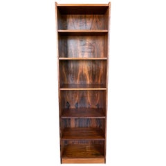 Retro Danish Modern Midcentury Rosewood Narrow Tall Wall Floor Bookcase