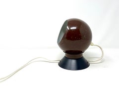 Danish Modern Minimalist Metal Brown Eyeball Adjustable Lamp by Hamalux