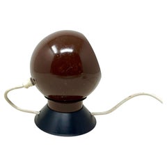 Danish Modern Minimalist Metal Brown Eyeball Adjustable Lamp by Hamalux