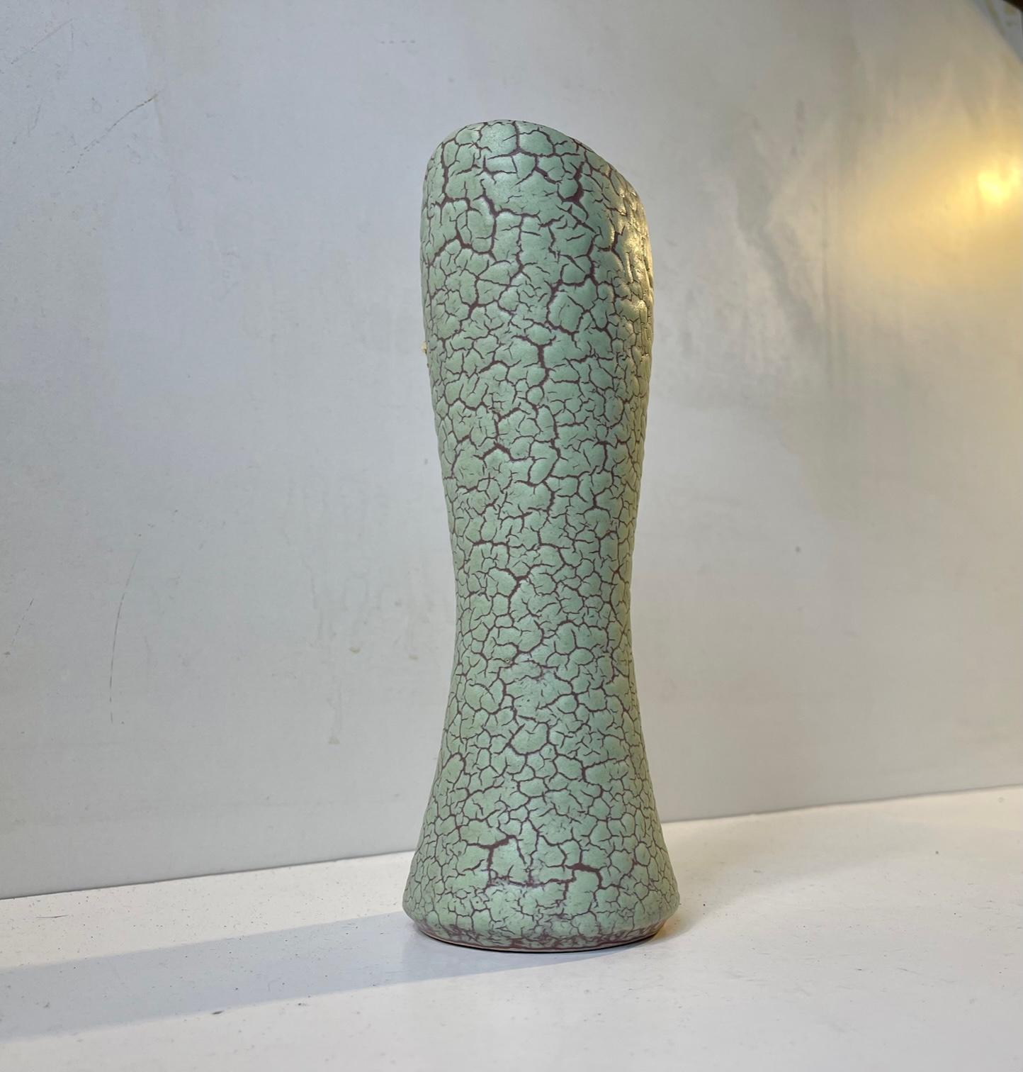 Danish Modern Mint Green Ceramic Vase by Joska Keramik, 1950s In Good Condition For Sale In Esbjerg, DK