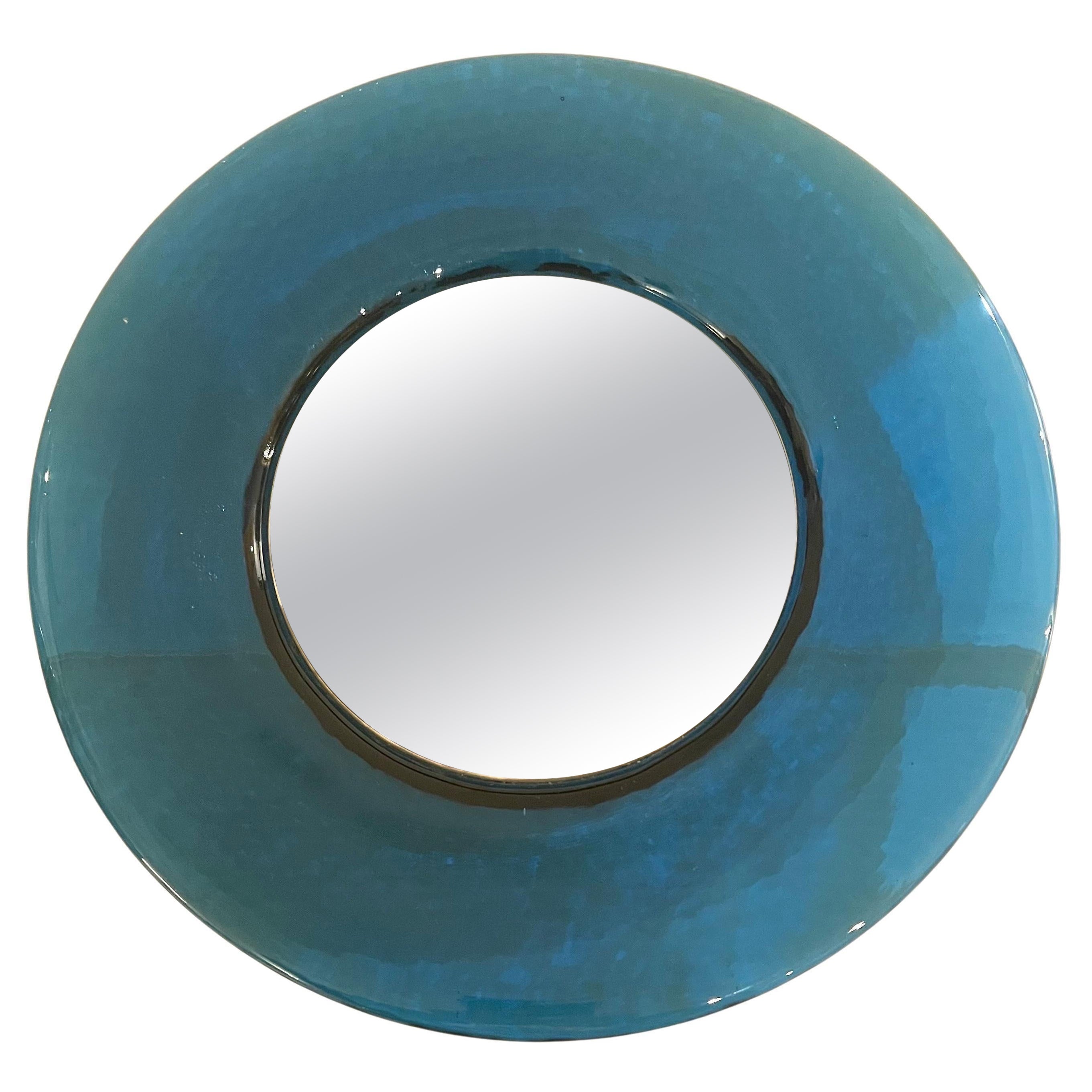 Dänischer moderner Spiegel aus massivem Glas von Pukeberg Sweden im Angebot