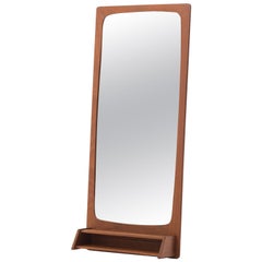 Danish Modern Mirror with Shelf