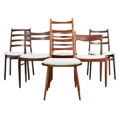 Danish Modern Mixed Dining Chairs - Set of 6
