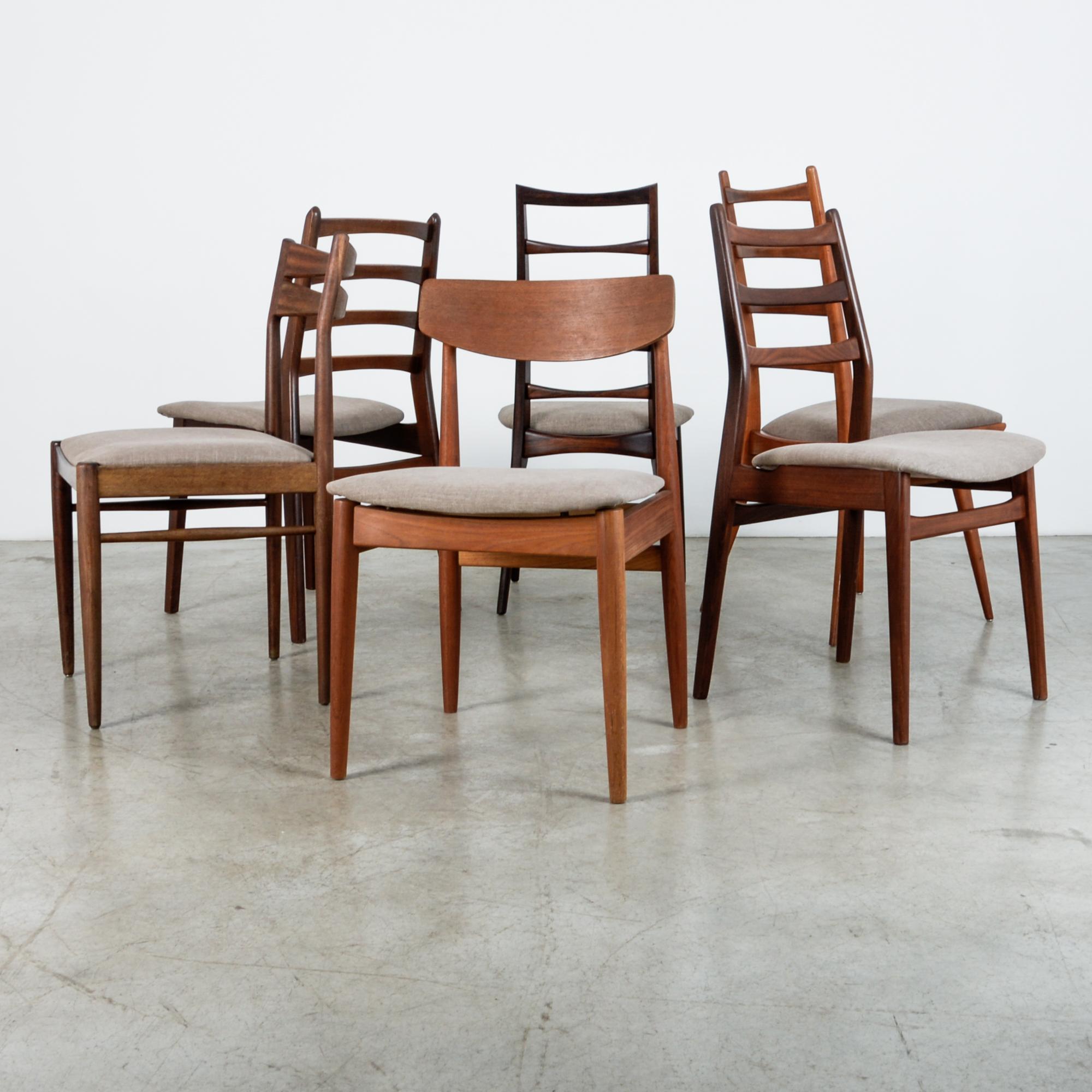 Scandinavian Modern Danish Modern Mixed Dining Chairs, Set of Six