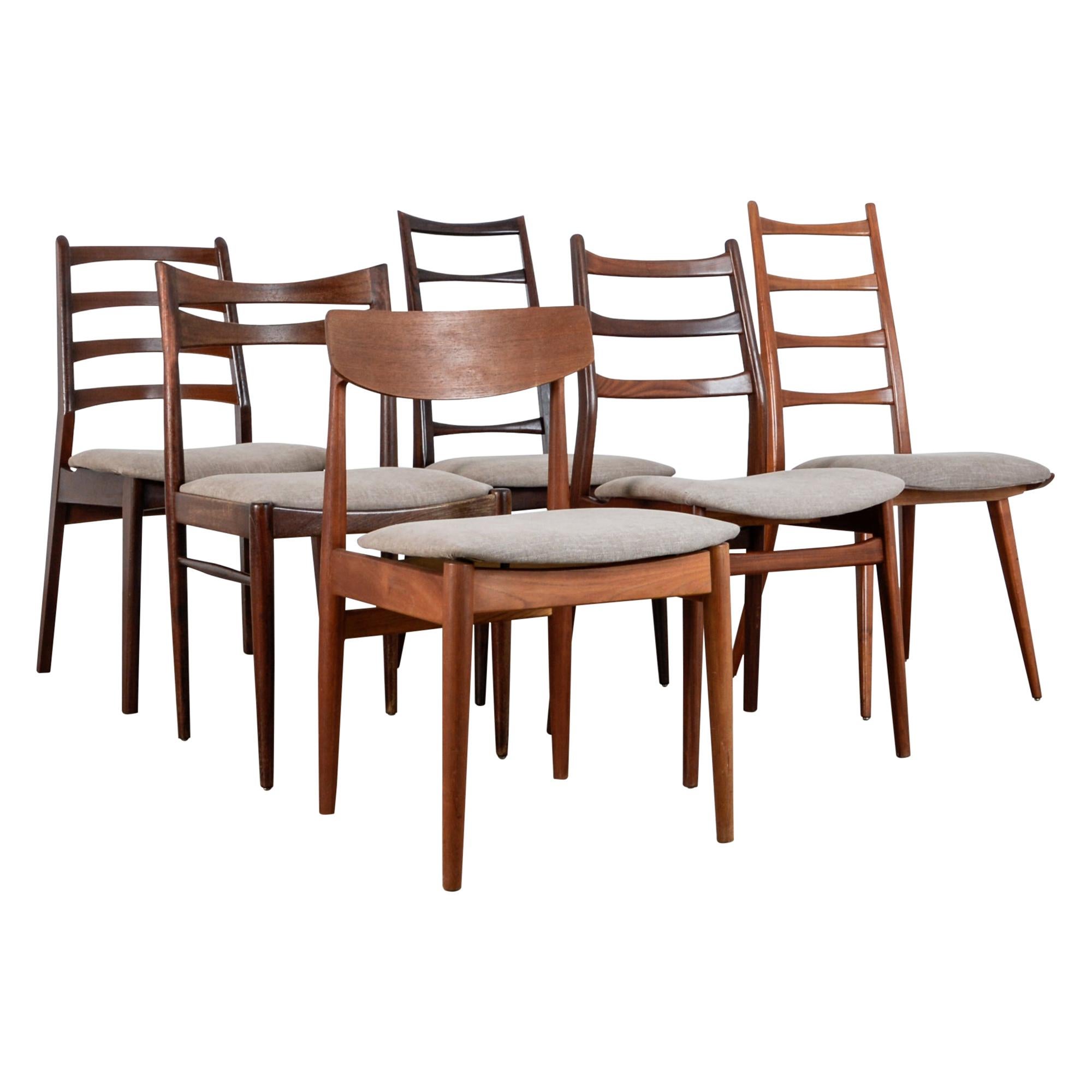 Danish Modern Mixed Dining Chairs, Set of Six