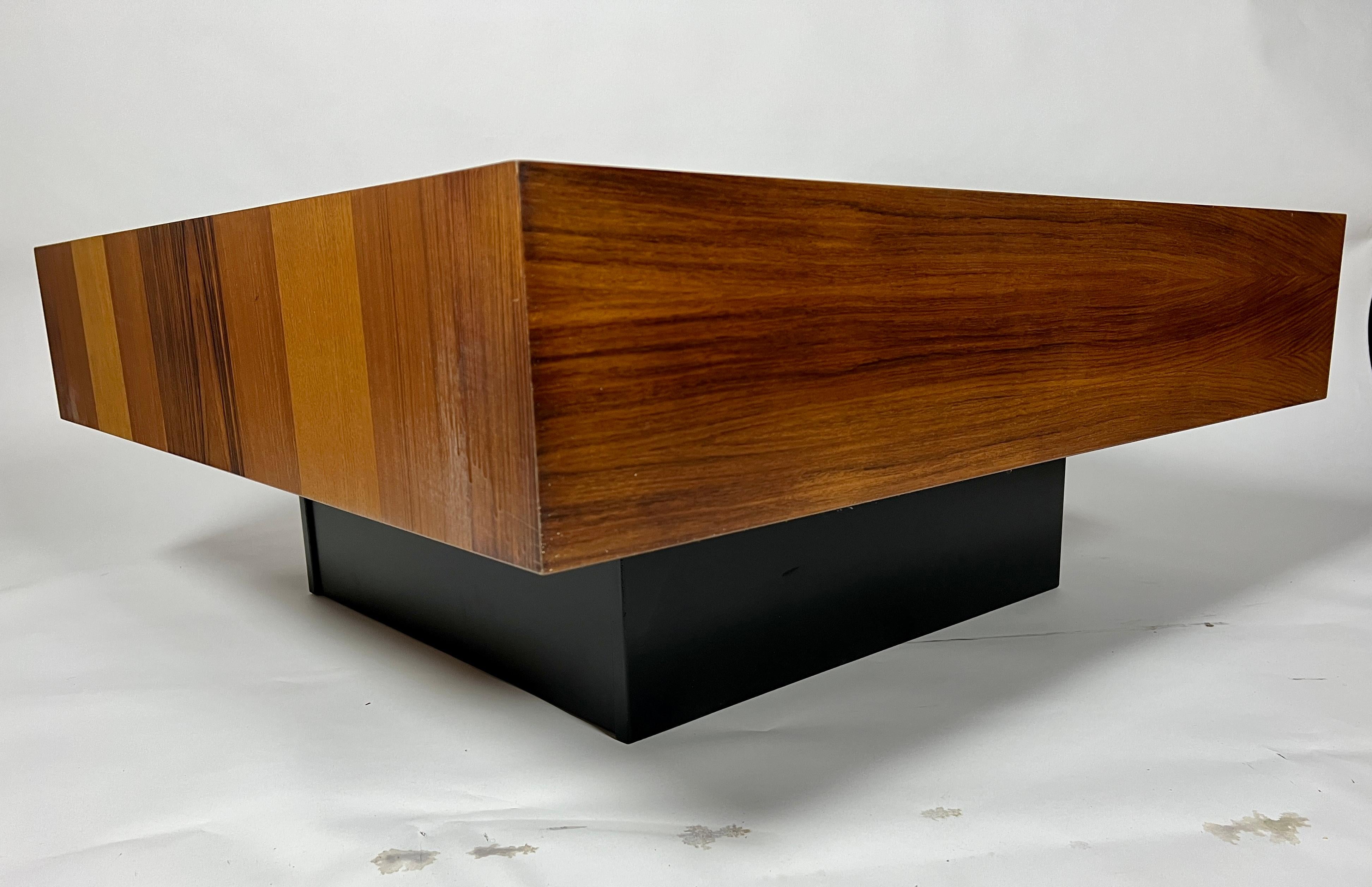 Danish Modern Mixed Wood Square Coffee Table by Drylund 3