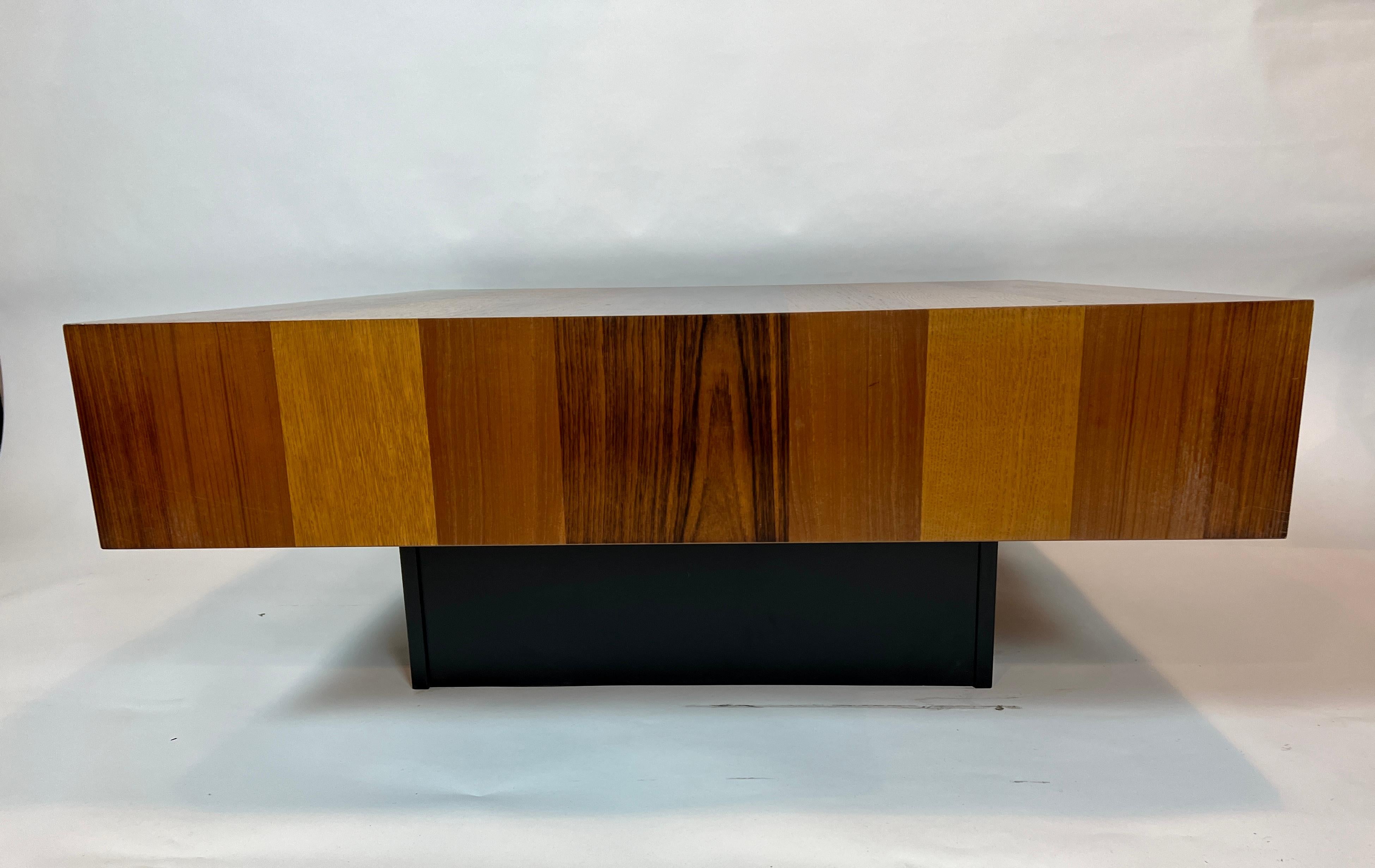 Danish Modern Mixed Wood Square Coffee Table by Drylund 4