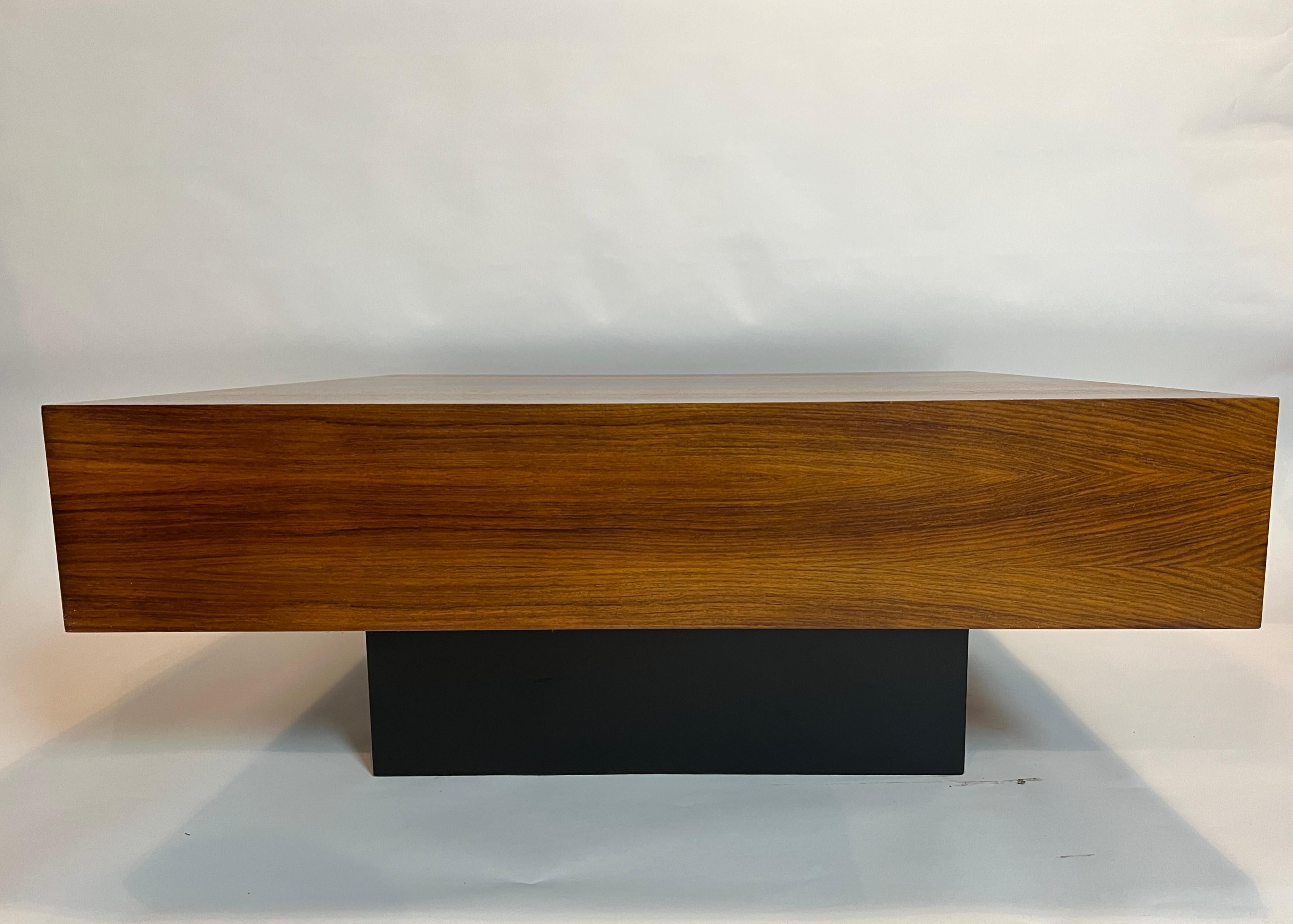 Danish Modern Mixed Wood Square Coffee Table by Drylund In Good Condition In Chicago, IL