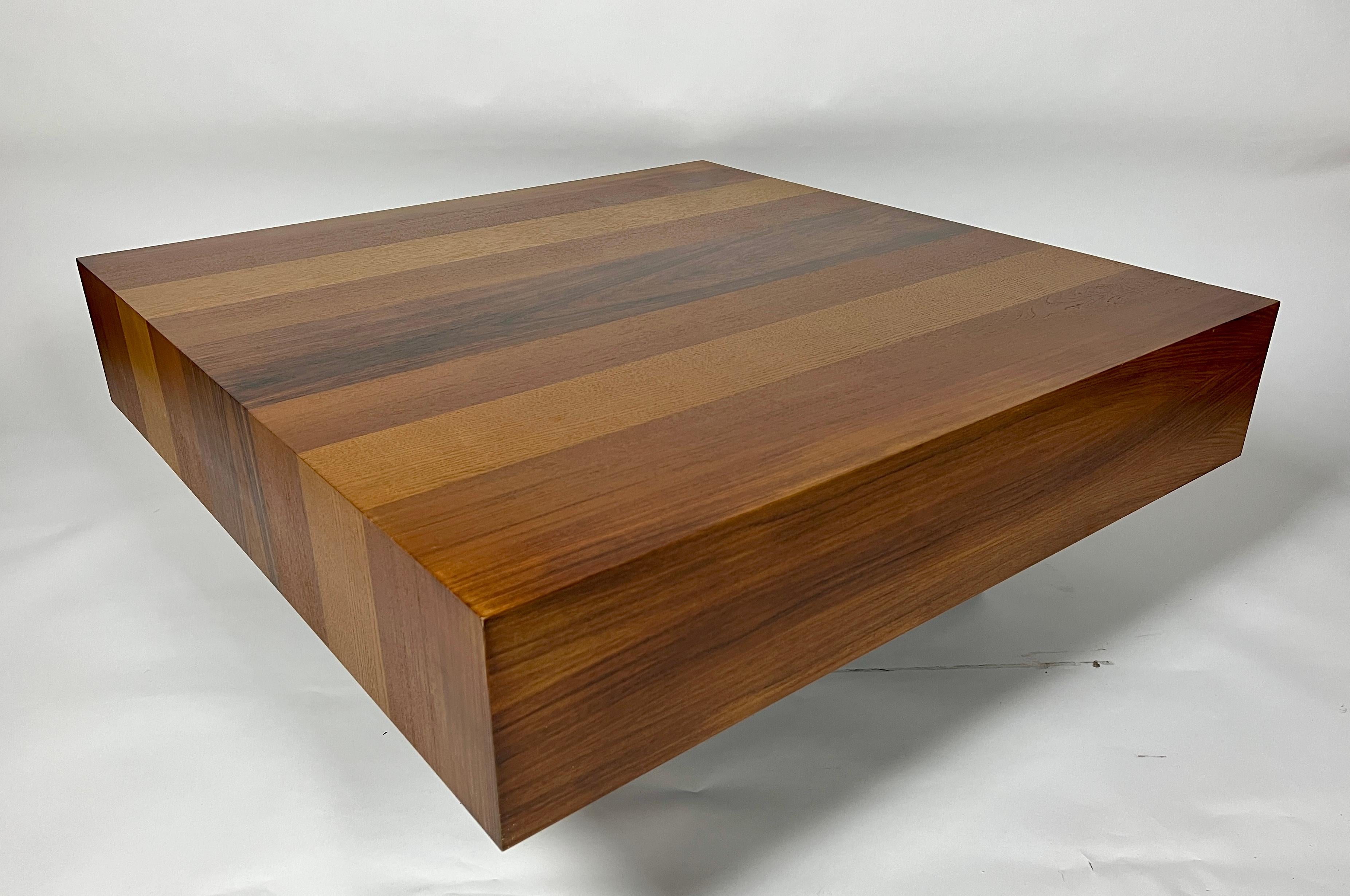 Danish Modern Mixed Wood Square Coffee Table by Drylund 1