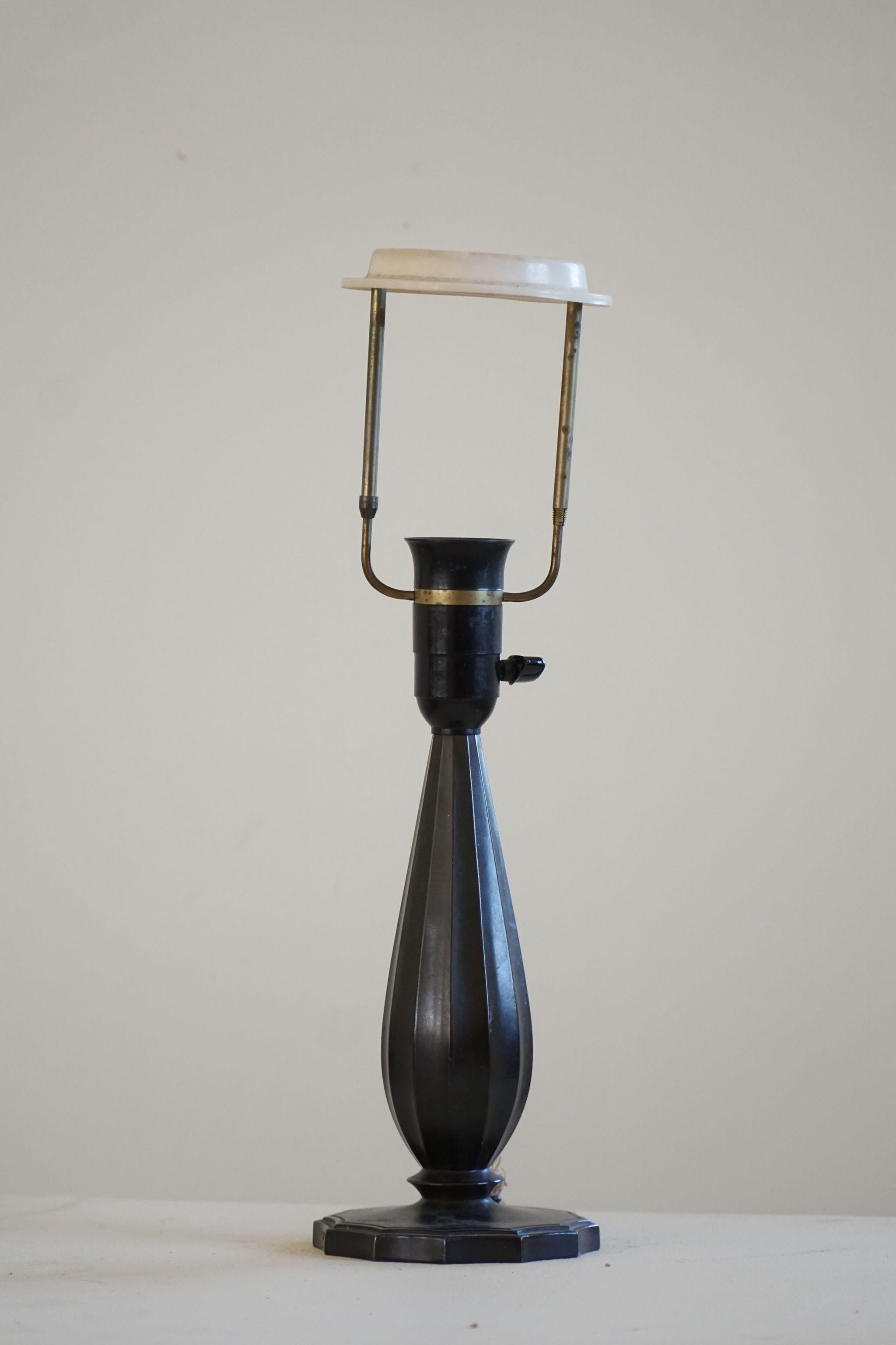 Danish Modern Model 2099 Table Lamp from Just Andersen in Diskometal, 1920s 4