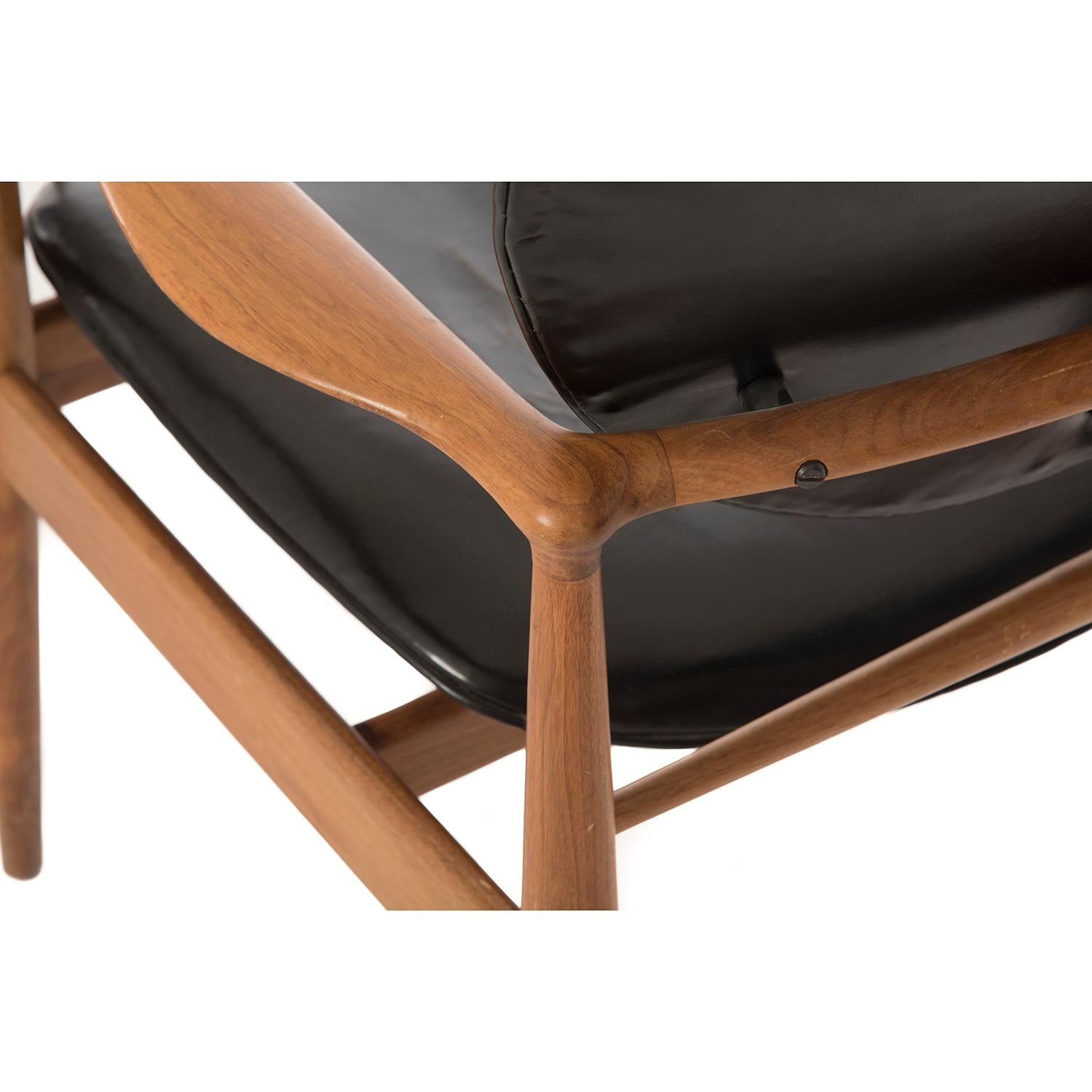 Leather Danish Modern Model 48 Occasional Chairs by Finn Juhl